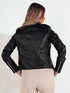 Kurze Damen-Lederjacke mit Zippern & Klappen | stylischer Bikerlook